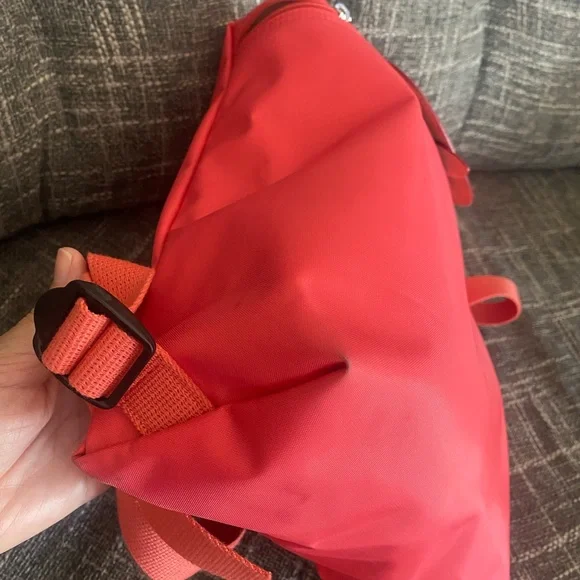 Longchamp Coral Pink Backpack Adjustable Straps - Picture 4 of 14